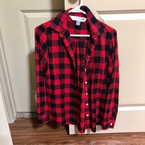 Black & red button down flannel!